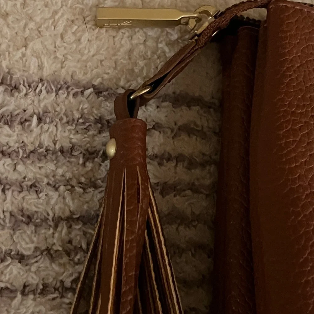 Freshly Picked Brown Pebbled Leather Wristlet Clutch